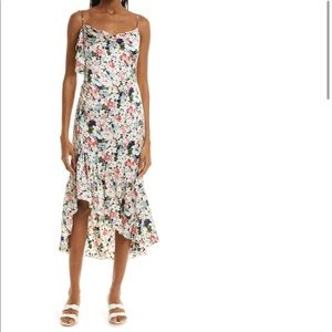 Cinq á Sept Silk Floral Asymmetric Dress